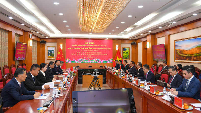 Quang cảnh buổi hội đàm. (Ảnh: THẾ ĐẠI)