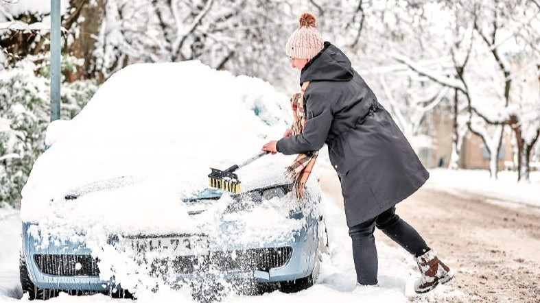 Tuyết rơi dày tại Budapest, Hungary. (Ảnh TÂN HOA XÃ)