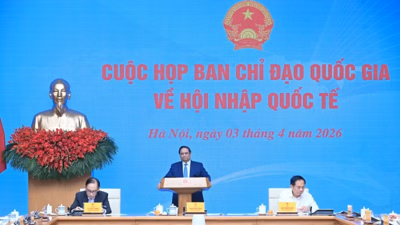 Thủ tướng Chính phủ Phạm Minh Chính chủ trì cuộc họp của Ban Chỉ đạo quốc gia về hội nhập quốc tế. (Ảnh: Trần Hải)