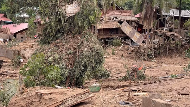 Xã biên giới Mỹ Lý, tỉnh Nghệ An, có 439 ngôi nhà bị thiệt hại. 