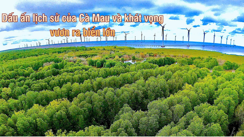 Cánh đồng điện gió ven Biển Đông, khu vực thuộc phường Hiệp Thành, tỉnh Cà Mau.