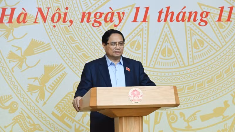 Thủ tướng Chính phủ Phạm Minh Chính phát biểu ý kiến chỉ đạo tại Hội nghị trực tuyến Phiên họp thứ 3 Ban Chỉ đạo Trung ương về chính sách nhà ở và thị trường bất động sản. (Ảnh: Trần Hải)