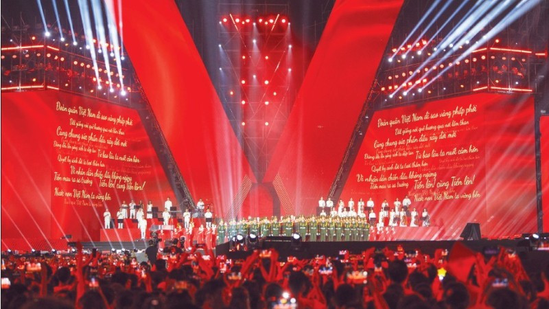 “Tổ quốc trong tim” - Chương trình nghệ thuật chính luận do Báo Nhân Dân tổ chức. (Ảnh: THẾ ĐẠI)