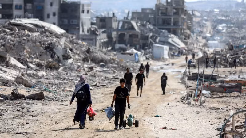 Người dân Palestine tại Dải Gaza. (Ảnh: THX/TTXVN)