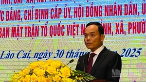 Đồng chí Trần Lưu Quang phát biểu tại buổi lễ. (Ảnh: THANH SƠN)