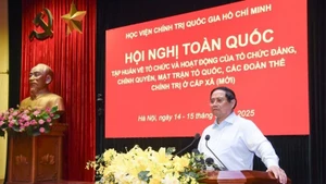 Thủ tướng Chính phủ Phạm Minh Chính phát biểu bế mạc Hội nghị. (Ảnh: TRẦN HẢI)