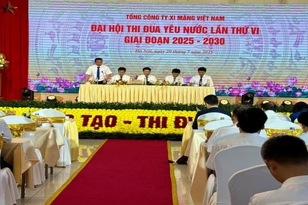 Các đại biểu tham dự Đại hội thi đua yêu nước lần thứ VI giai đoạn 2025-2030 của VICEM (Ảnh: THANH TÂM)