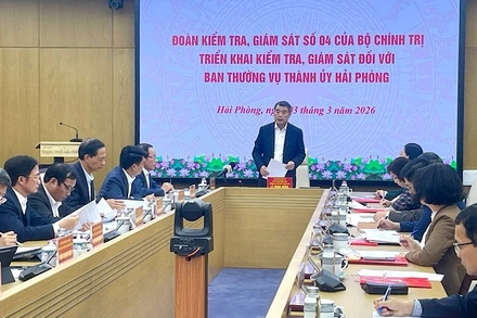 Đoàn kiểm tra, giám sát của Bộ Chính trị, Ban Bí thư tổ chức công bố quyết định kiểm tra, giám sát đối với Ban Thường vụ Thành ủy Hải Phòng.