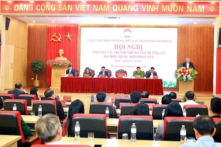 Quang cảnh buổi tiếp xúc cử tri tại phường Đồ Sơn, Hải Phòng. (Ảnh: DUY THÍNH)