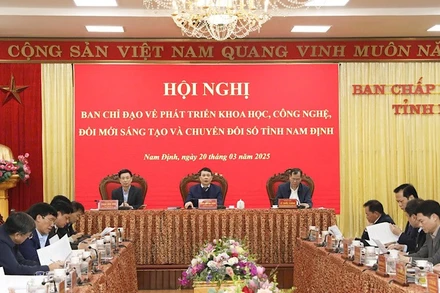 Hội nghị Ban Chỉ đạo về phát triển khoa học, công nghệ, đổi mới sáng tạo và chuyển đổi số tỉnh Nam Định.