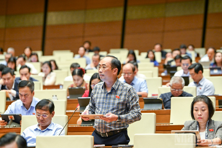 Делегат Ле Нат Тхань. (Фото: ДУЙ ЛИНЬ) ndo_br_le-nhat-thanh-hn.jpg