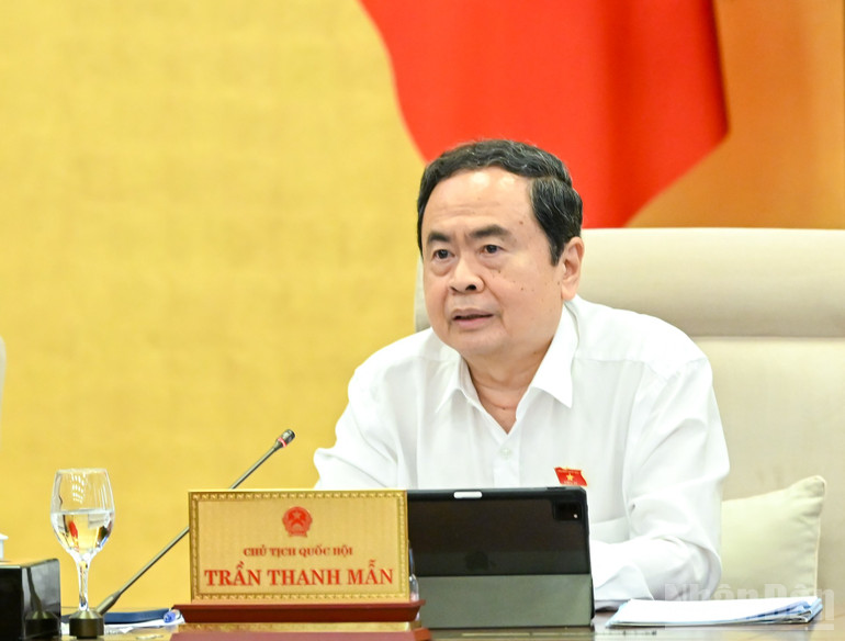 Chủ tịch Quốc hội Trần Thanh Mẫn phát biểu ý kiến. (Ảnh: DUY LINH) ndo_br_bnd-8764.jpg