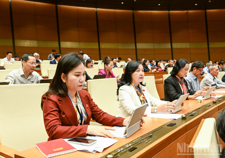 Các đại biểu dự phiên họp sáng 23/10. (Ảnh: DUY LINH) ndo_br_bnd-1987.jpg