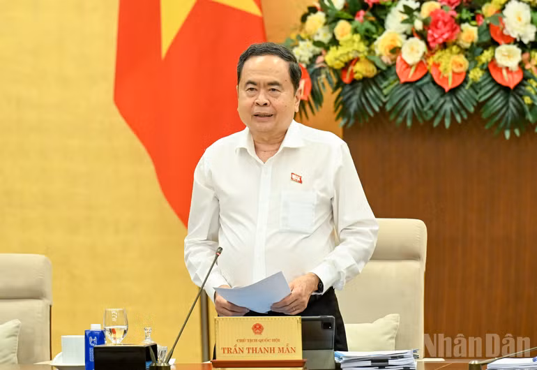 Chủ tịch Quốc hội Trần Thanh Mẫn ph&aacute;t biểu khai mạc. (Ảnh: DUY LINH)