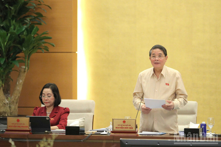 Phó Chủ tịch Quốc hội Nguyễn Đức Hải điều hành nội dung phiên họp. (Ảnh: DUY LINH) ndo_br_z6670438645952-1e650ff7c7610e43e5a1c8dfb909d833.jpg