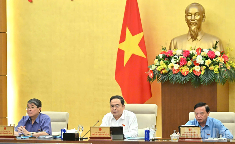 Chủ tịch Quốc hội Trần Thanh Mẫn phát biểu ý kiến tại phiên họp. (Ảnh: DUY LINH) ndo_br_z7116388969030-d1a50630e73d5a5acccb9c191556b203.jpg