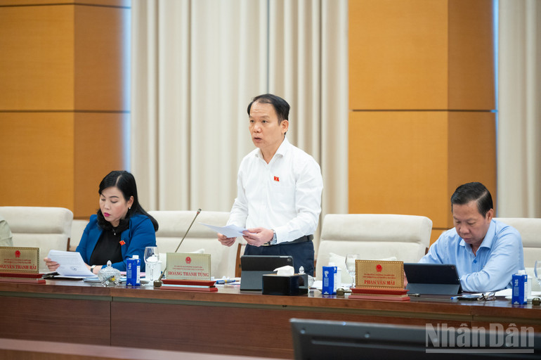 Chủ nhiệm Ủy ban Pháp luật và Tư pháp Hoàng Thanh Tùng trình bày báo cáo thẩm tra. (Ảnh: DUY LINH) ndo_br_z61-5015-cn-ub-pltp-hoang-thanh-tung.jpg