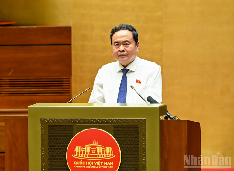 Chủ tịch Quốc hội Trần Thanh Mẫn phát biểu khai mạc hội nghị. (Ảnh: DUY LINH) ndo_br_bnd-6849-2.jpg