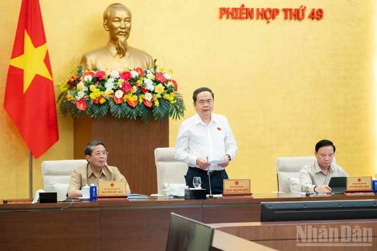 Chủ tịch Quốc hội Trần Thanh Mẫn phát biểu khai mạc phiên họp. (Ảnh: DUY LINH) ndo_br_z6978302759998-9102dd4a8e8879f0d4f51c1aaa786fba.jpg