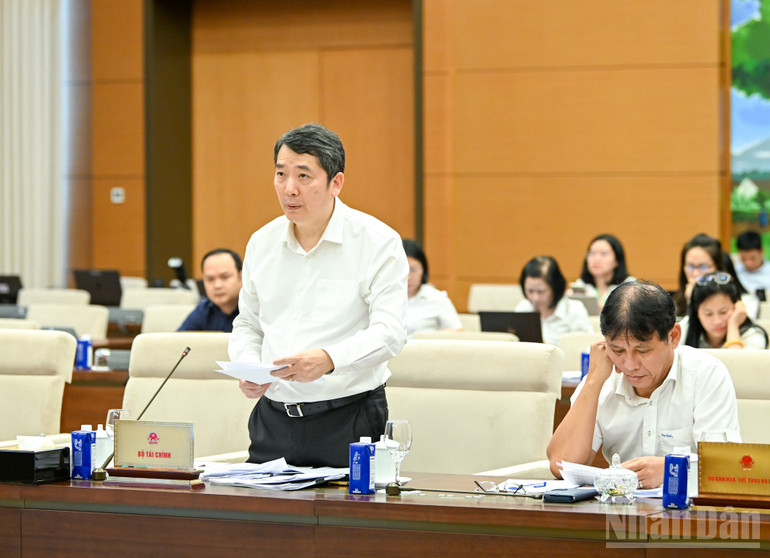Thứ trưởng Tài chính Cao Anh Tuấn trình bày tờ trình dự án Luật. (Ảnh: DUY LINH) ndo_br_bnd-9940.jpg