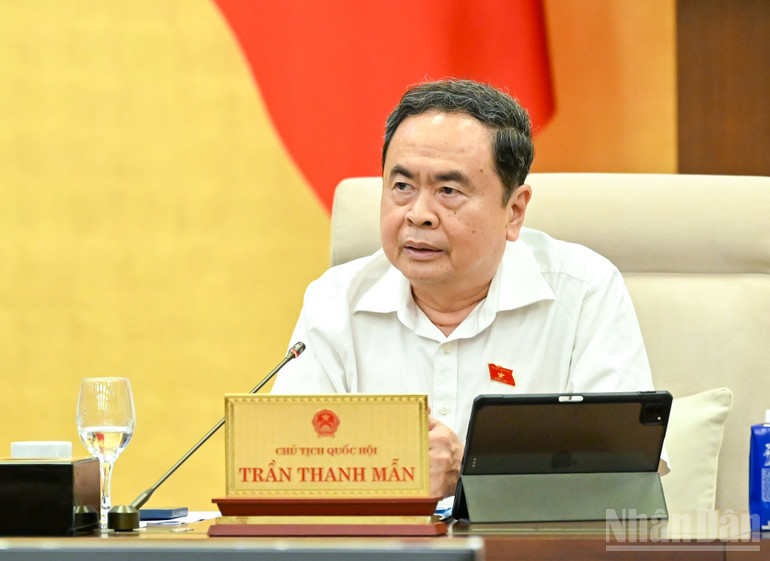 Chủ tịch Quốc hội Trần Thanh Mẫn phát biểu ý kiến. (Ảnh: DUY LINH) ndo_br_bnd-9976.jpg