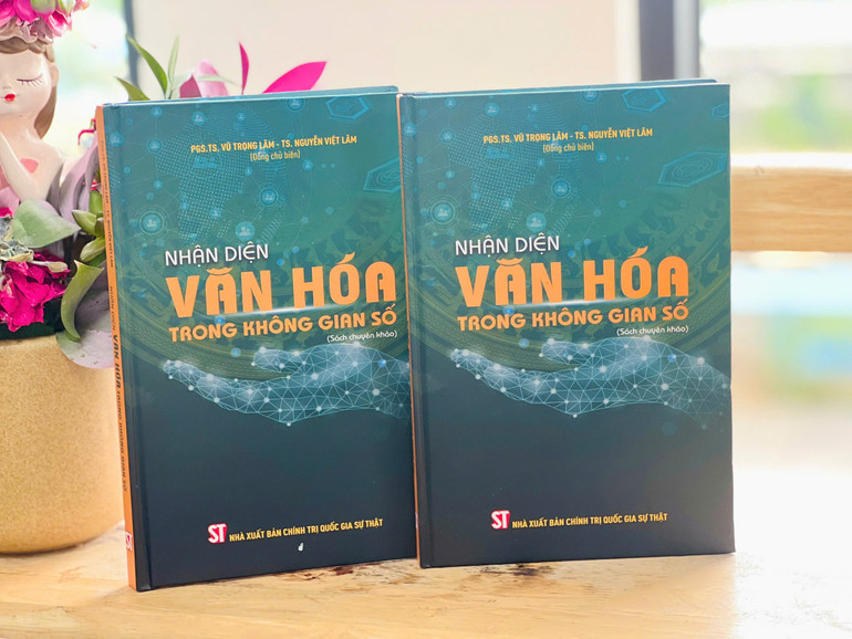 Cuốn sách "Nhận diện văn hóa trong không gian số" do Nhà Xuất bản Chính trị quốc gia Sự thật ấn hành. z6835355238654-d1f7bbbe126526a6de5a1c7da82d5623.jpg