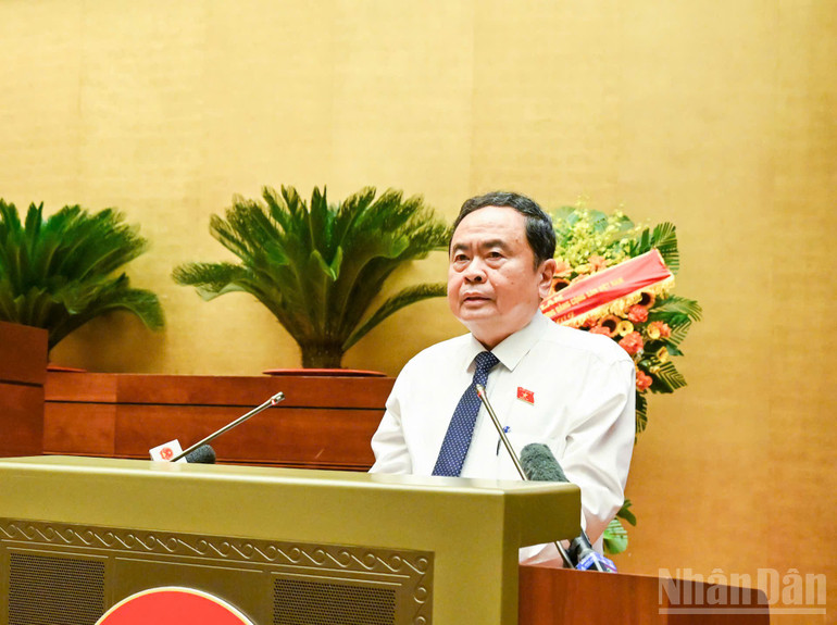 Bí thư Đảng ủy Quốc hội, Chủ tịch Quốc hội Trần Thanh Mẫn phát biểu khai mạc Hội nghị. (Ảnh: DUY LINH) ndo_br_z7007495111004-e610b800b9cf202f5f563b707d133dc4.jpg