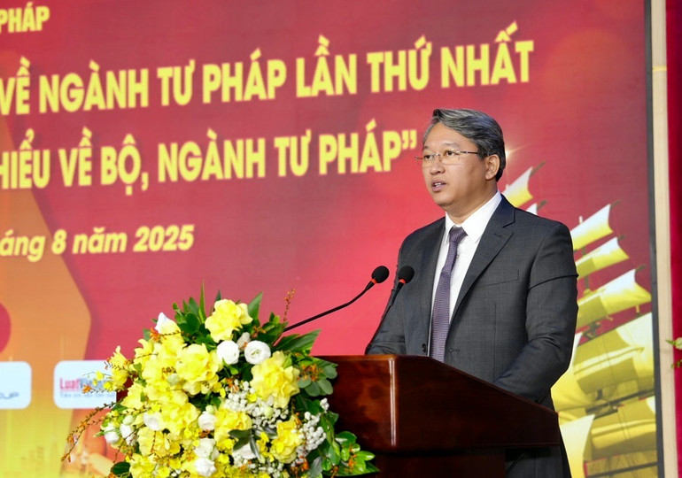 Bộ trưởng Tư pháp Nguyễn Hải Ninh phát biểu tại sự kiện. z6928909459424-8b47a4d6b091901539a33c3d9ff96443.jpg