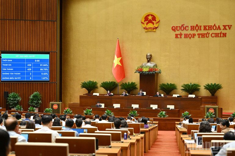 Quốc hội biểu quyết thông qua Luật sửa đổi, bổ sung một số điều của Bộ luật Hình sự. (Ảnh: THỦY NGUYÊN) ndo_br_chi-1425.jpg