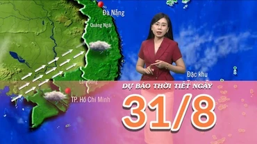 [Video] Dự báo thời tiết ngày 31/8/2025: Hoàn lưu áp thấp nhiệt đới gây mưa lớn tại Bắc Bộ và Bắc Trung Bộ 