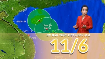 [Video] Dự báo thời tiết đêm nay và ngày mai 11/6/2025: Áp thấp nhiệt đới trên biển Đông