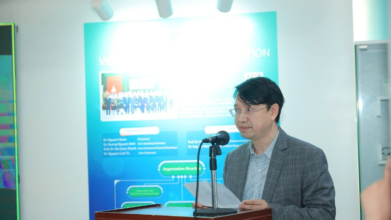 Tiến sĩ Nguyễn Trần Điện, Phó Trưởng Ban Ứng dụng và Triển khai công nghệ phát biểu tại sự kiện. (Ảnh: BÍCH LIÊN)