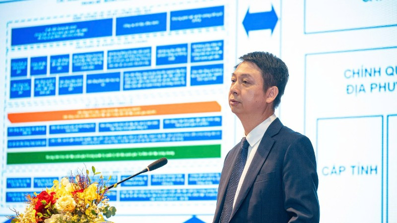 Ông Nguyễn Phú Tiến, Phó Cục trưởng Cục Chuyển đổi số quốc gia phát biểu tại sự kiện. (Ảnh: TL)