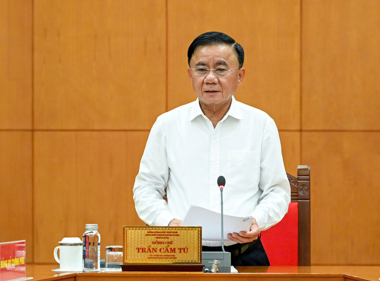 Thường trực Ban Bí thư Trần Cẩm Tú kết luận hội nghị. (Ảnh: DUY LINH) gen-h-ket-luan.jpg