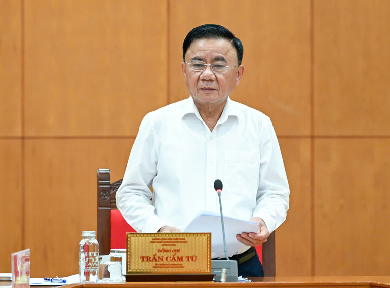 Rakan Tran Cam Tu menekankan: Pengukuhan dan pelaksanaan Program Tindakan menentukan kejayaan Resolusi. (Foto: DUY LINH) gen-h-dc-tct-2.jpg