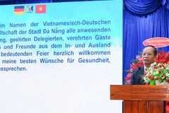 Chủ tịch Hội hữu nghị Việt Nam-Đức thành phố Đà Nẵng Nguyễn Hữu Lai phát biểu.