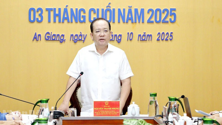 Phó Chủ tịch Thường trực Ủy ban nhân dân tỉnh An Giang Nguyễn Thanh Phong biểu chỉ đạo tại hội nghị. ndo_bl_2.jpg