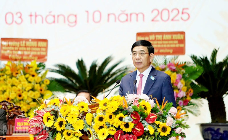 Đại tướng Phan Văn Giang phát biểu chỉ đạo Đại hội. ndo_bl_phan-van-giang.jpg