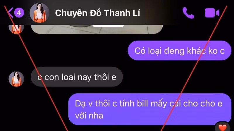 Thông tin được trao đổi trên tài khoản Facebook: "Chuyên đồ thanh lý" do Cao Thị Duyên tạo lập.