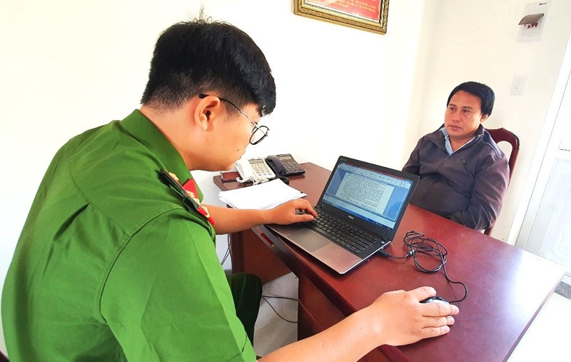 Đối tượng Nguyễn Ngọc Trí tại cơ quan Công an.