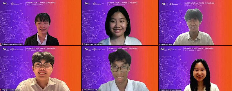 Những thí sinh chiến thắng tại vòng chung kết Cuộc thi Thử thách thương mại quốc tế FedEx Express/JA thường niên, khu Vực châu Á-Thái Bình Dương, Trung Đông và châu Phi (AMEA).