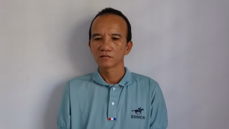 Đối tượng Hồ Văn Long tại cơ quan công an.