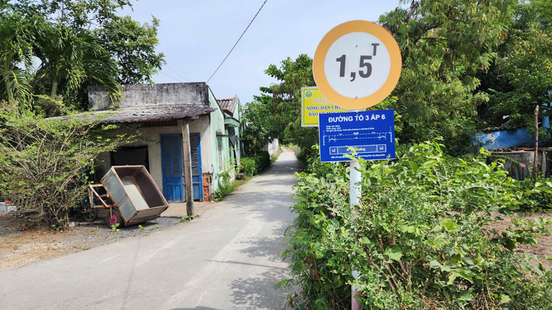 Công trình đường tổ 3 thuộc ấp 6 tại xã Tân Phước, huyện Gò Công Đông (Tiền Giang).