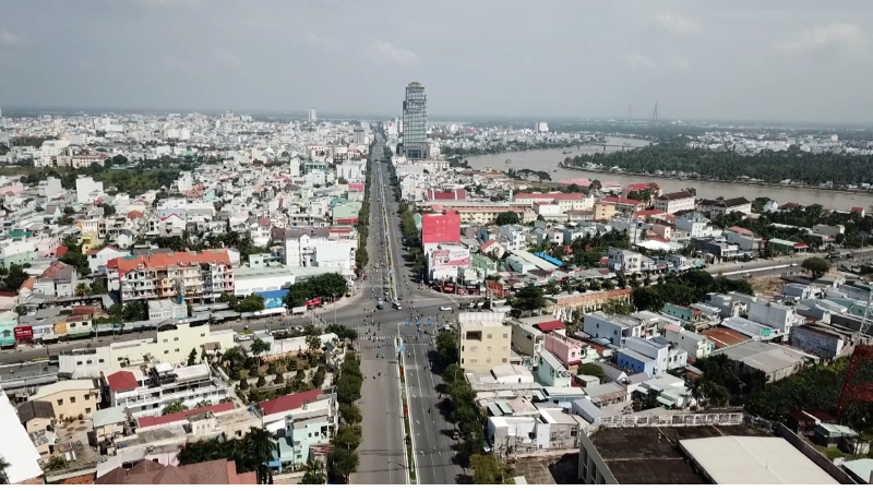 Đô thị thành phố Cần Thơ nhìn từ trên cao.