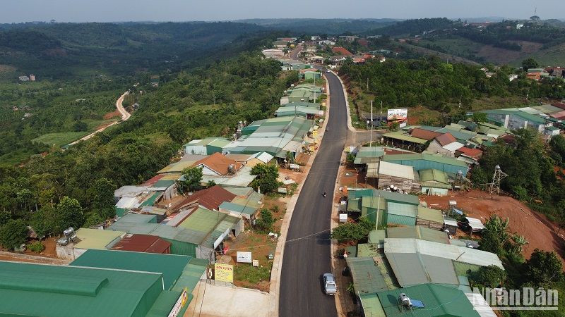 Diện mạo mới xã An toàn khu Quảng Trực nơi biên giới huyện Tuy Đức, tỉnh Đắk Nông.