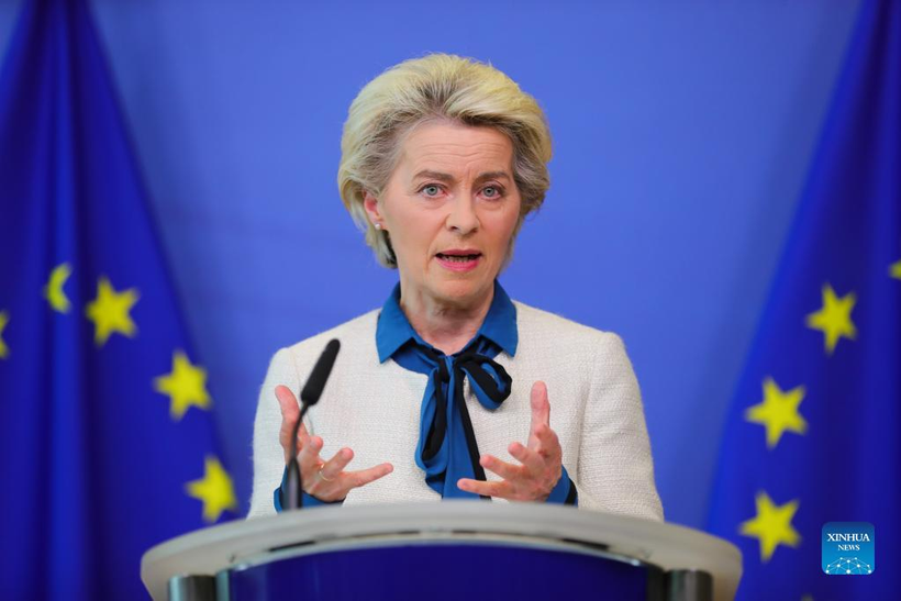 Chủ tịch Ủy ban châu Âu Ursula von der Leyen. Ảnh: Tân Hoa xã