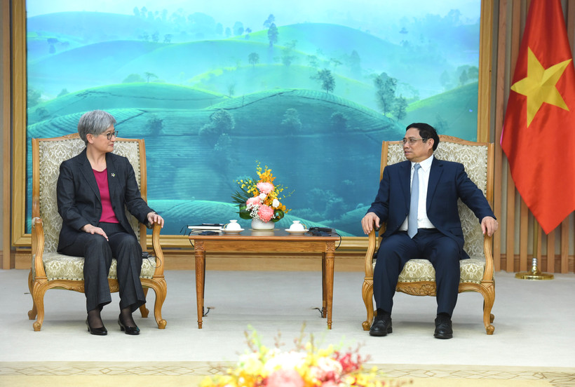 Thủ tướng Phạm Minh Chính tiếp Bộ trưởng Ngoại giao Australia Penny Wong.