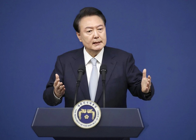 Tổng thống bị luận tội Yoon Suk Yeol. (Nguồn: Kyodo/TTXVN)