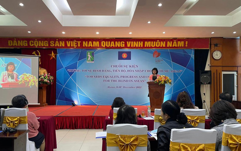 Chú thích ảnh: Toàn cảnh lễ khai mạc chuỗi sự kiện “Hướng tới bình đẳng, tiến bộ, hòa nhập cho người mù ASEAN”.