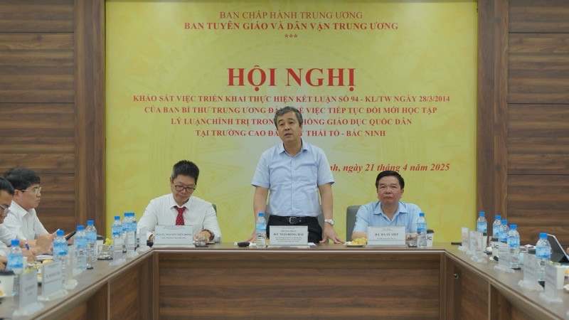 Đồng chí Ngô Đông Hải, Ủy viên Trung ương Đảng, Phó Trưởng Ban Tuyên giáo và Dân vận Trung ương phát biểu.